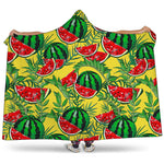 Leaf Watermelon Pieces Pattern Print Hooded Blanket