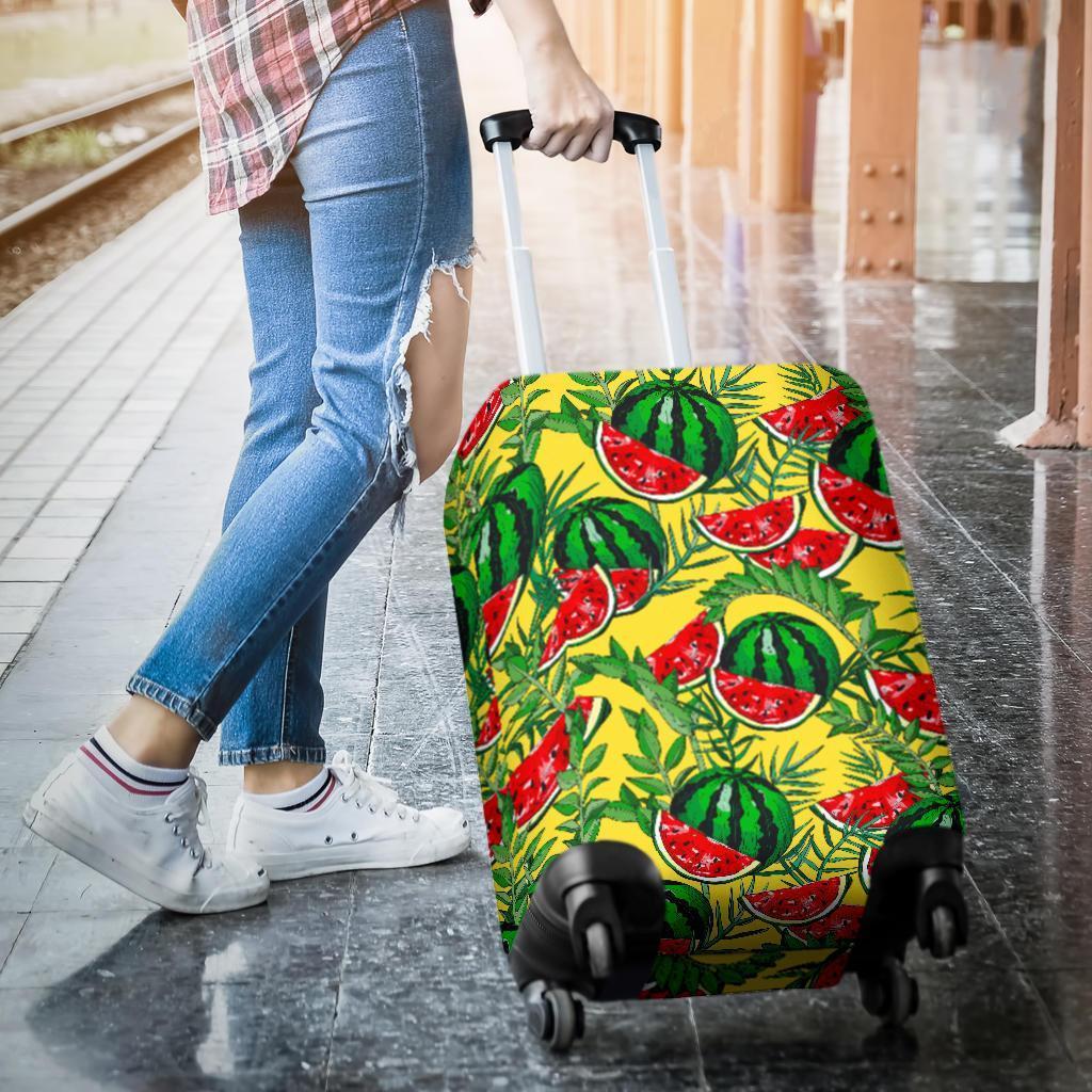 Leaf Watermelon Pieces Pattern Print Luggage Cover GearFrost