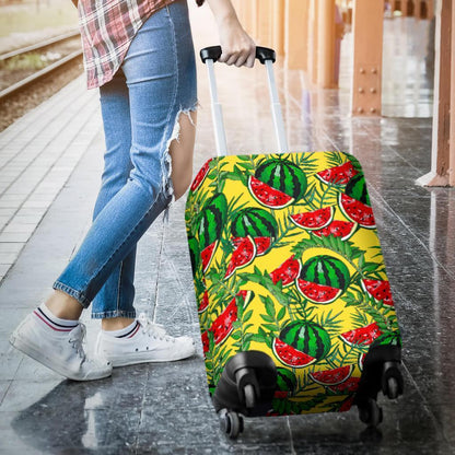 Leaf Watermelon Pieces Pattern Print Luggage Cover GearFrost
