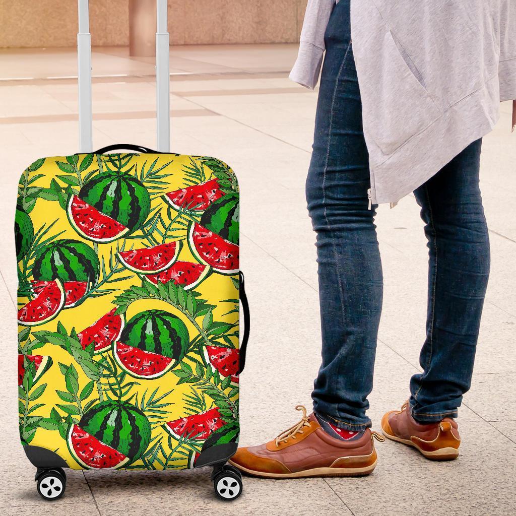 Leaf Watermelon Pieces Pattern Print Luggage Cover GearFrost