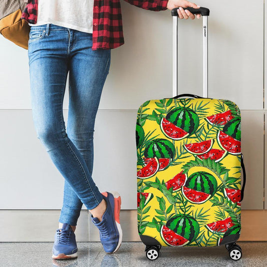 Leaf Watermelon Pieces Pattern Print Luggage Cover GearFrost
