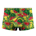 Leaf Watermelon Pieces Pattern Print Men's Boxer Briefs