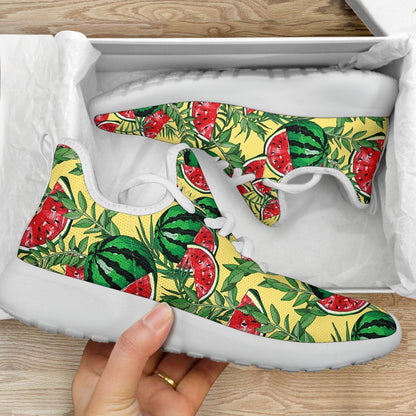 Leaf Watermelon Pieces Pattern Print Mesh Knit Shoes GearFrost