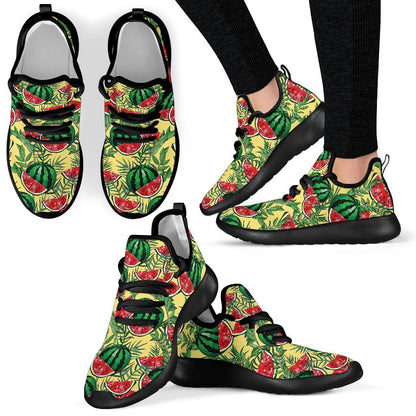 Leaf Watermelon Pieces Pattern Print Mesh Knit Shoes GearFrost