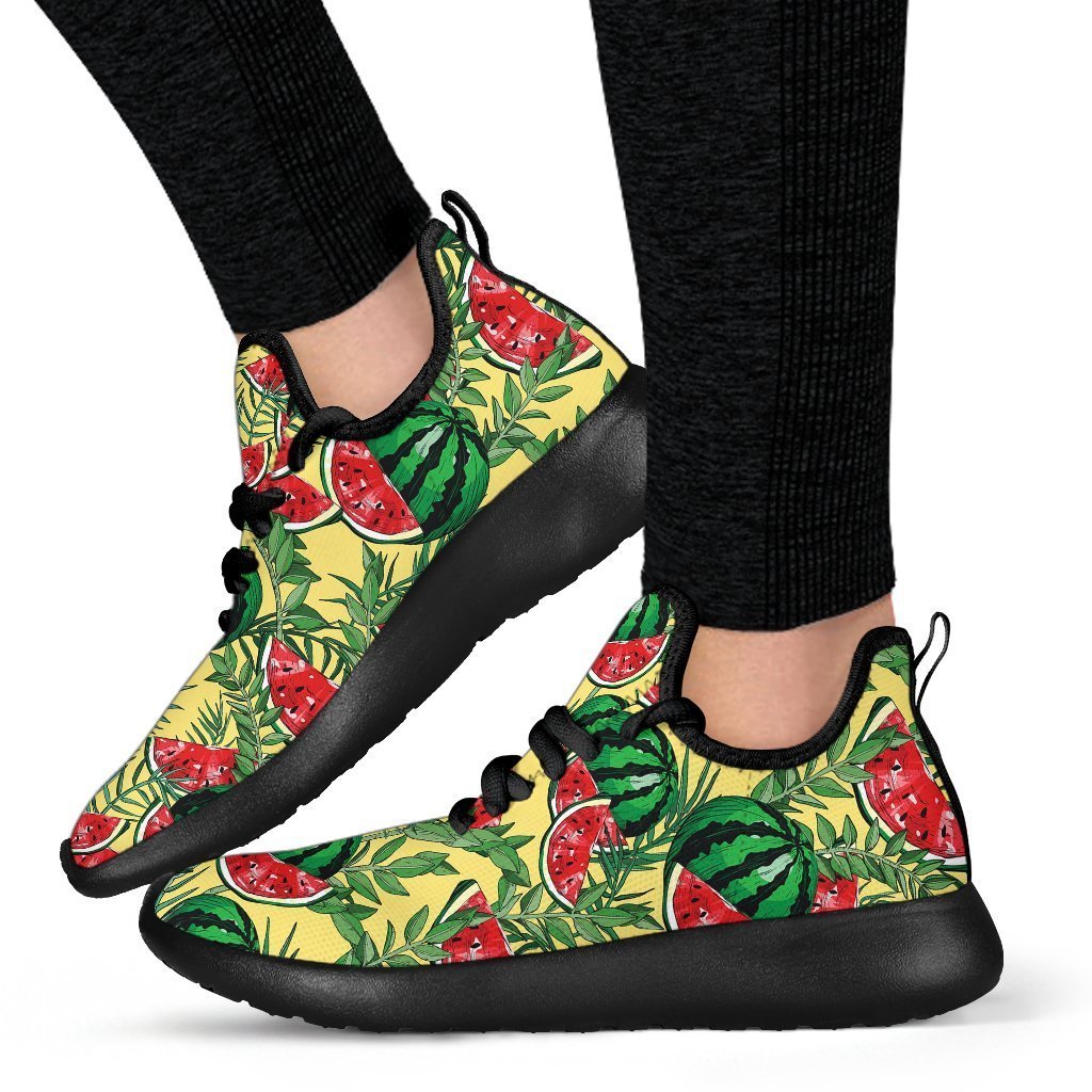 Leaf Watermelon Pieces Pattern Print Mesh Knit Shoes GearFrost