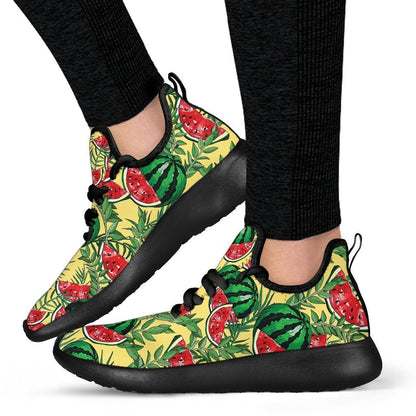 Leaf Watermelon Pieces Pattern Print Mesh Knit Shoes GearFrost