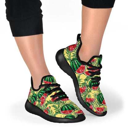 Leaf Watermelon Pieces Pattern Print Mesh Knit Shoes GearFrost