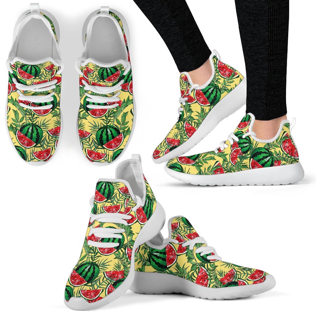 Leaf Watermelon Pieces Pattern Print Mesh Knit Shoes GearFrost
