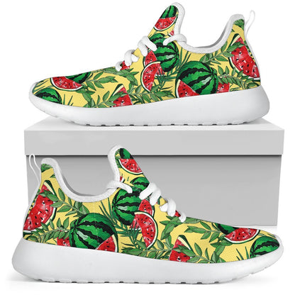 Leaf Watermelon Pieces Pattern Print Mesh Knit Shoes GearFrost