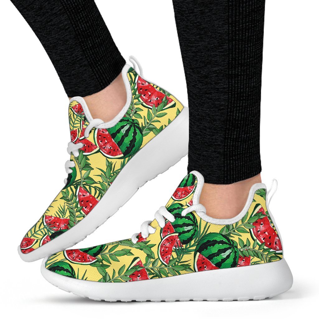 Leaf Watermelon Pieces Pattern Print Mesh Knit Shoes GearFrost