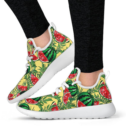 Leaf Watermelon Pieces Pattern Print Mesh Knit Shoes GearFrost