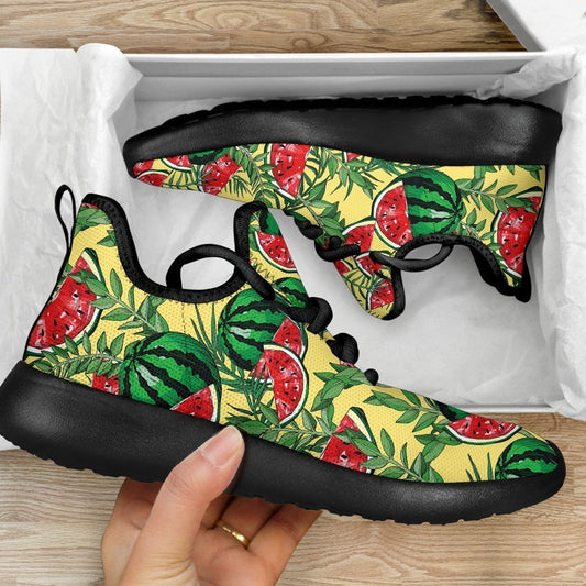 Leaf Watermelon Pieces Pattern Print Mesh Knit Shoes GearFrost