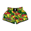 Leaf Watermelon Pieces Pattern Print Muay Thai Boxing Shorts