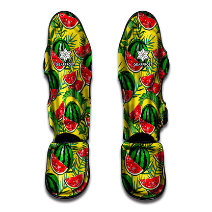 Leaf Watermelon Pieces Pattern Print Muay Thai Shin Guard