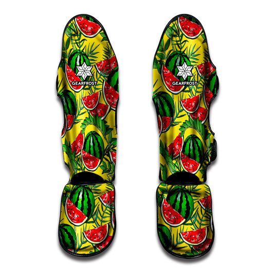 Leaf Watermelon Pieces Pattern Print Muay Thai Shin Guard