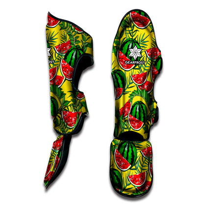 Leaf Watermelon Pieces Pattern Print Muay Thai Shin Guard