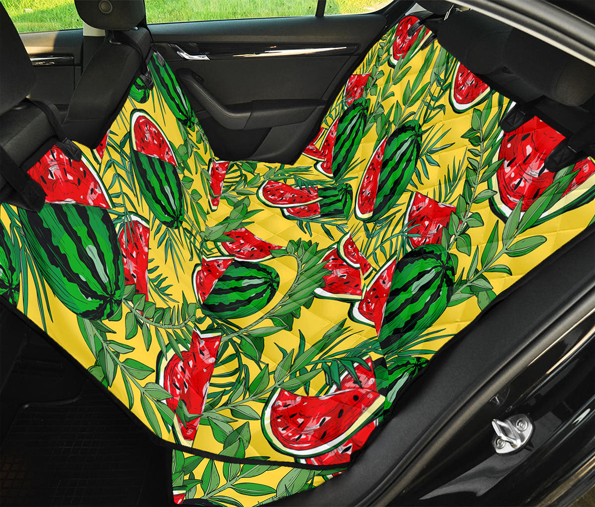 Leaf Watermelon Pieces Pattern Print Pet Car Back Seat Cover
