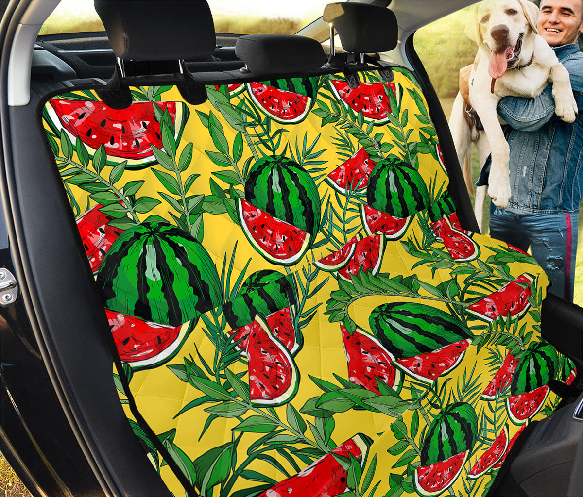 Leaf Watermelon Pieces Pattern Print Pet Car Back Seat Cover