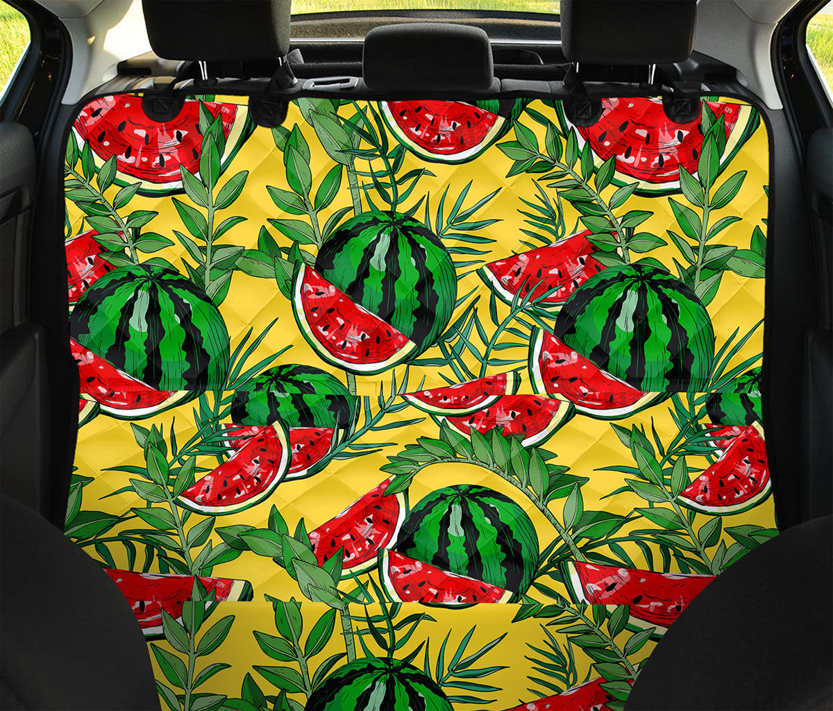 Leaf Watermelon Pieces Pattern Print Pet Car Back Seat Cover