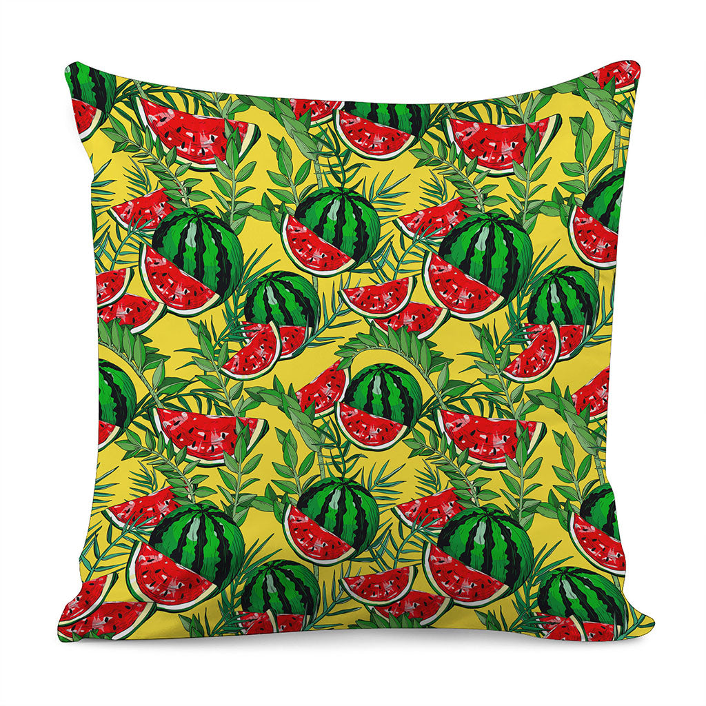 Leaf Watermelon Pieces Pattern Print Pillow Cover