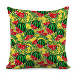 Leaf Watermelon Pieces Pattern Print Pillow Cover