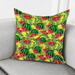 Leaf Watermelon Pieces Pattern Print Pillow Cover