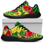 Leaf Watermelon Pieces Pattern Print Sport Shoes GearFrost