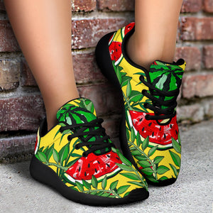 Leaf Watermelon Pieces Pattern Print Sport Shoes GearFrost