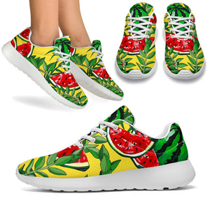 Leaf Watermelon Pieces Pattern Print Sport Shoes GearFrost