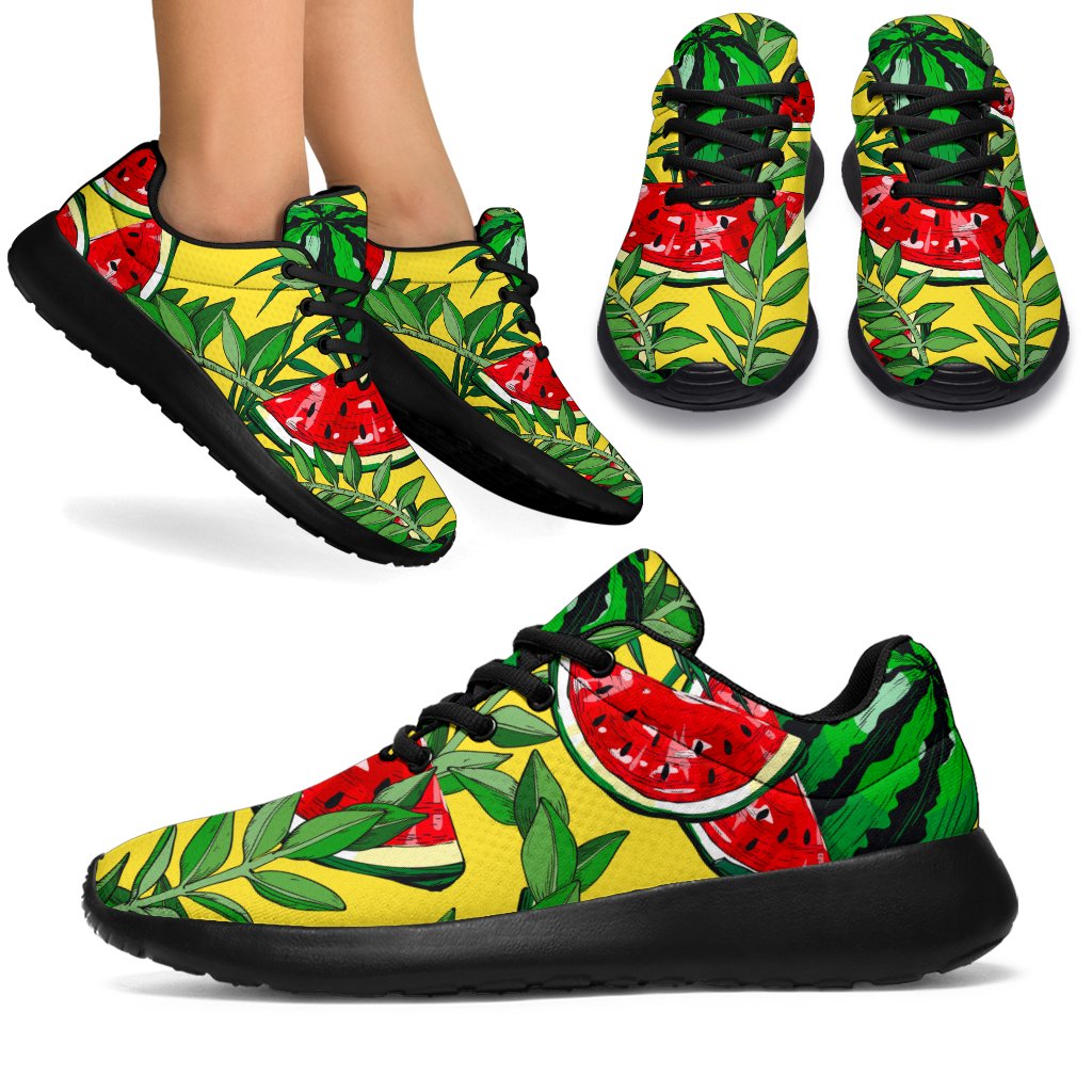 Leaf Watermelon Pieces Pattern Print Sport Shoes GearFrost