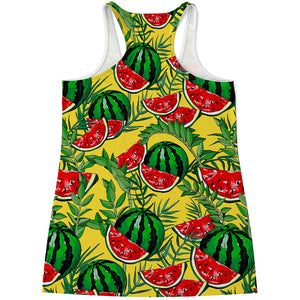 Leaf Watermelon Pieces Pattern Print Women's Racerback Tank Top