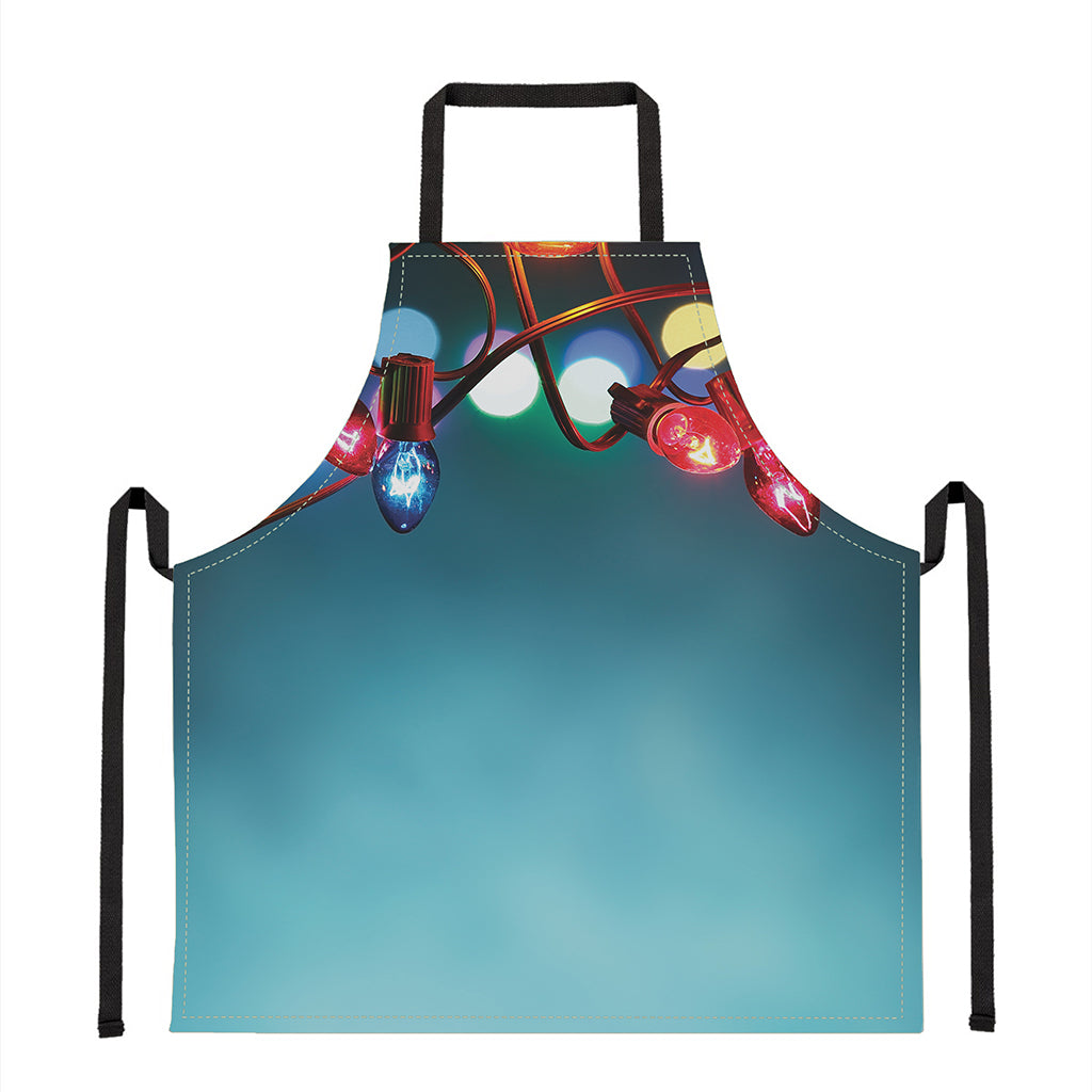 LED Christmas String Lights Print Apron