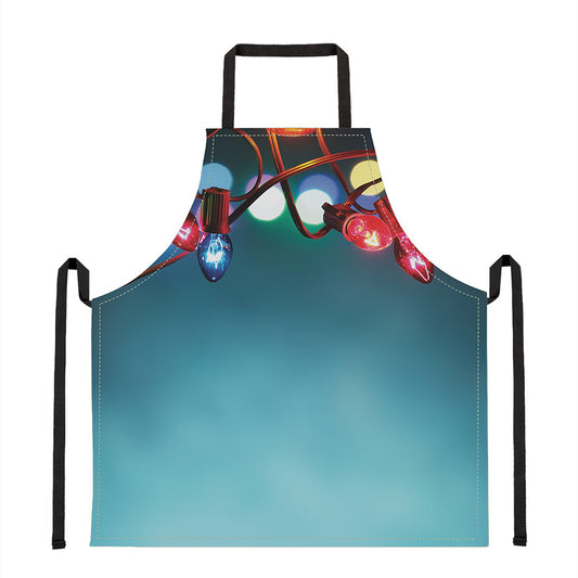 LED Christmas String Lights Print Apron