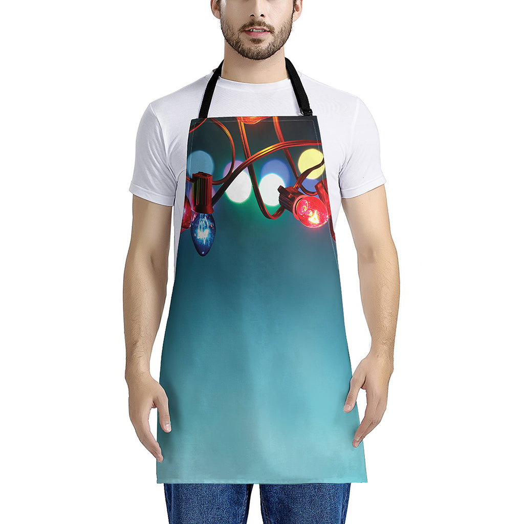 LED Christmas String Lights Print Apron
