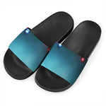 LED Christmas String Lights Print Black Slide Sandals