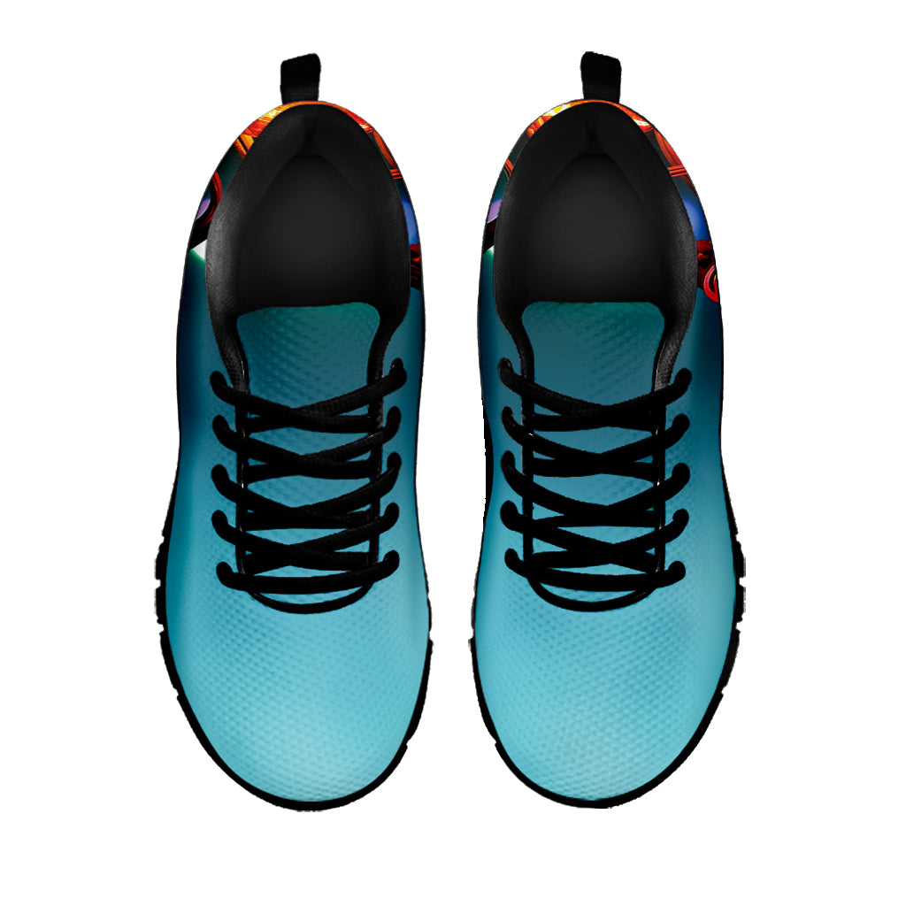 LED Christmas String Lights Print Black Sneakers