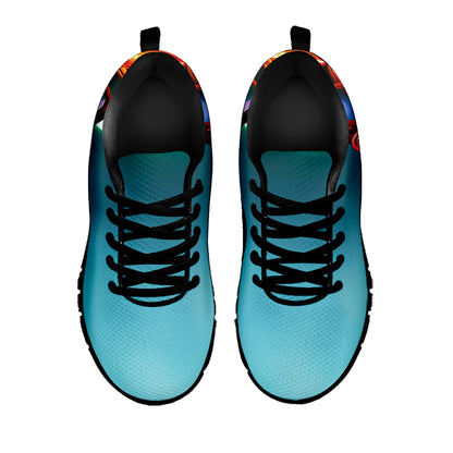 LED Christmas String Lights Print Black Sneakers