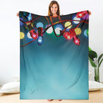 LED Christmas String Lights Print Blanket