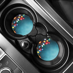 LED Christmas String Lights Print Car Coasters