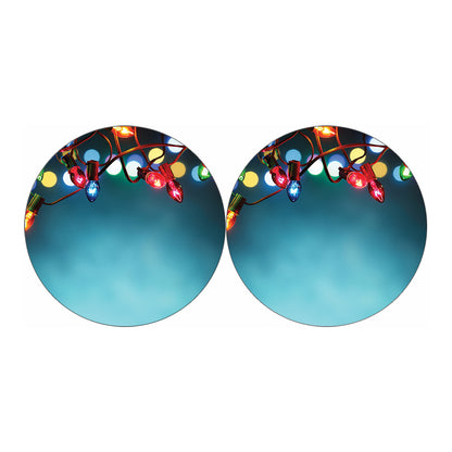 LED Christmas String Lights Print Car Coasters