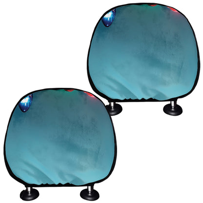 LED Christmas String Lights Print Car Headrest Covers