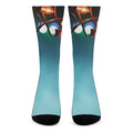 LED Christmas String Lights Print Crew Socks