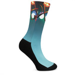 LED Christmas String Lights Print Crew Socks