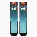 LED Christmas String Lights Print Crew Socks
