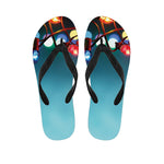 LED Christmas String Lights Print Flip Flops