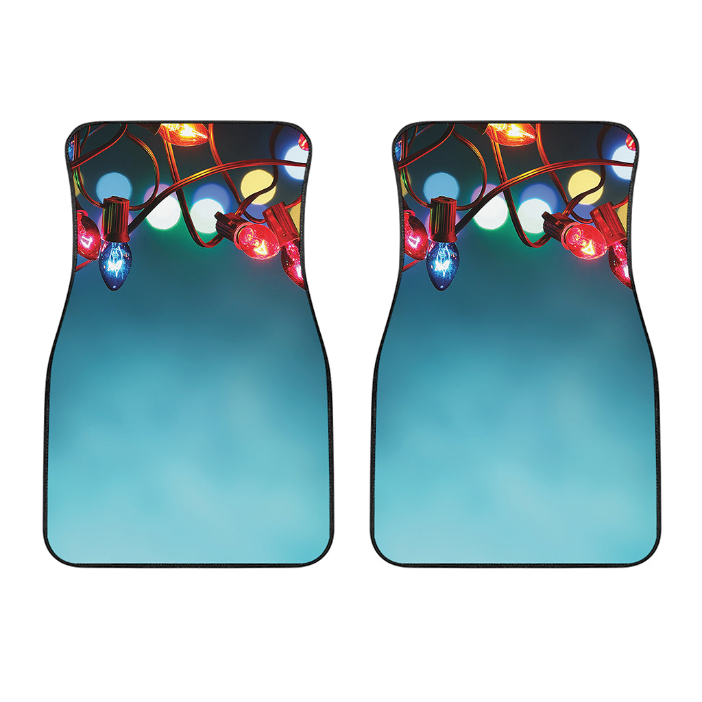 LED Christmas String Lights Print Front Car Floor Mats