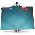 LED Christmas String Lights Print Hooded Blanket
