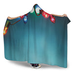 LED Christmas String Lights Print Hooded Blanket