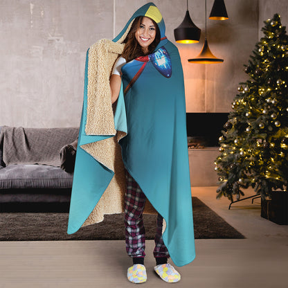 LED Christmas String Lights Print Hooded Blanket