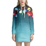 LED Christmas String Lights Print Hoodie Dress